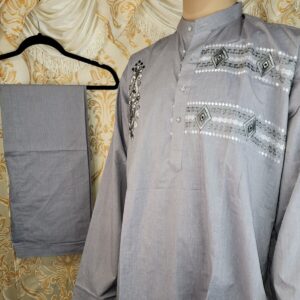 Gray readymade Kurta Style Shalwar