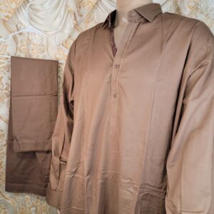 Brown Orange readymade Shalwar Kameez