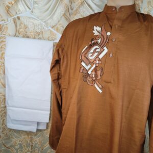Dark Orange readymade Kurta Style Shalwar