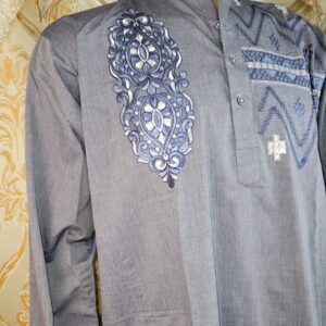 Gray readymade Kurta Style Shalwar