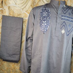 Gray readymade Kurta Style Shalwar