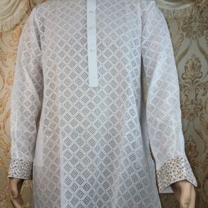 White readymade Style Kurta Shalwar Kameez