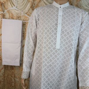 White readymade Style Kurta Shalwar Kameez